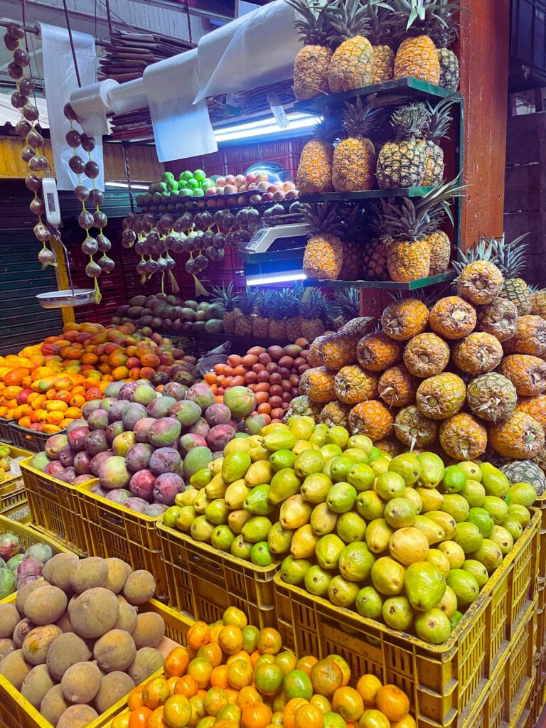 Exotic tropical fruits in Medellín local market